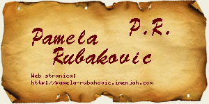 Pamela Rubaković vizit kartica
